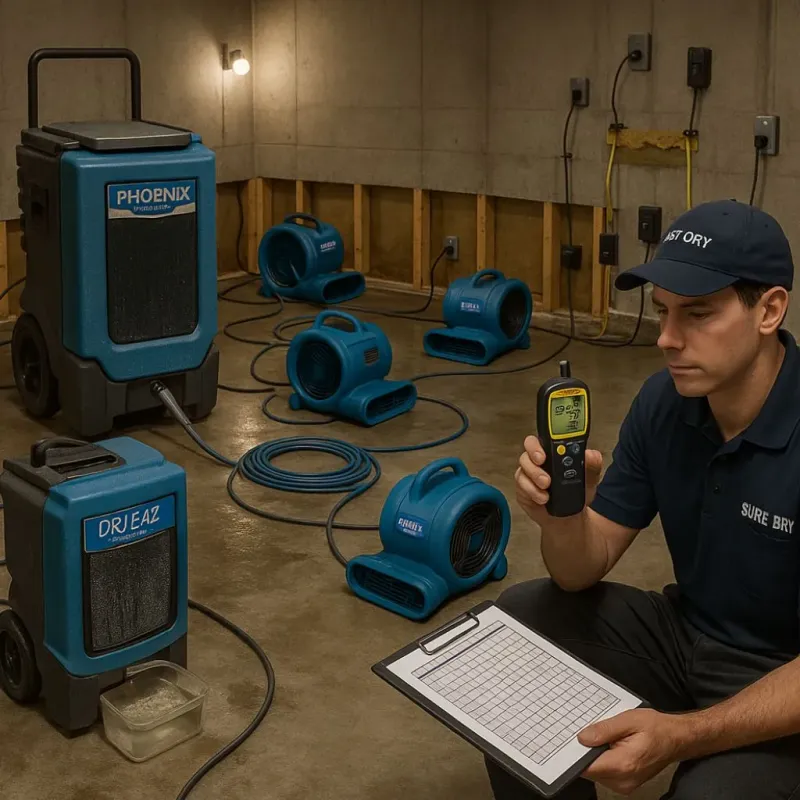 Structural Drying and Dehumidification process in Butler, WI